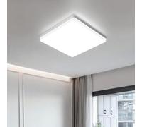 EASY EAGLE Plafon LED Techo Cuadrado 24W, Lampara Downlight Panel Superficie 4500K, 2400LM IP44 Plafones Luz Moderna Delgada para Dormitorio Sala de Estar Cocina Balcón Pasillo Oficina, Ø18CM