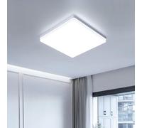 EASY EAGLE Plafon LED Techo Cuadrado 24W, Lampara Downlight Panel Superficie 6500K, 2400LM IP44 Plafones Luz Moderna Delgada para Dormitorio Sala de Estar Cocina Balcón Pasillo Oficina, Ø18CM