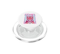 Easy Fucsia Tiger Queen Crown Gráfico Moderno PopSockets PopGrip para MagSafe
