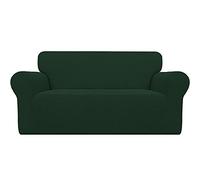 Easy-Going 1 Funda de sofá elástica Suave para Muebles, con elástico en la Parte Inferior, Tejido Jacquard, poliéster, Elastano, Cuadros pequeños (Verde Oscuro)