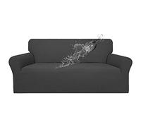 Easy-Going 100% Waterproof Couch Cover, Dual Sofa Stretch Jacquard Slipcover, Leakproof Furniture Protector for Kids, Pets, Dog and Cat (Sofa, Dark Gray)