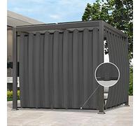 Easy-Going Cortinas para Exteriores, Impermeables, resisten al Viento y a la Intemperie, Ojales Superiores, presillas Inferiores, para Patio, Porche, pérgola, 1 Panel, 381 x 213,4 cm, Gris