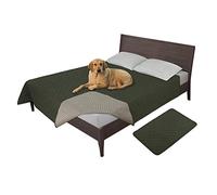 Easy-Going Funda de cama 100% impermeable para perro, manta antideslizante para mascotas, para muebles, funda de sofá lavable, funda de sofá de placer (68 x 82 pulgadas, verde oscuro)