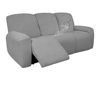 Easy-Going Funda de sofá reclinable 100% Impermeable Doble, Funda elástica de 8 Piezas con Bolsillo, Funda de sofá Jacquard de 3 plazas, Lavable a Prueba de Fugas (sofá, Gris Claro)