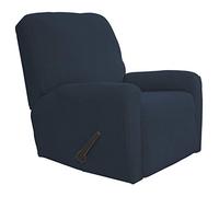 Easy-Going Funda elástica para sofá reclinable, 4 Piezas, Protector de Muebles, Suave, Parte Inferior elástica, para niños, Tela Jacquard de Elastano a Cuadros pequeños (reclinable, Azul Oscuro)