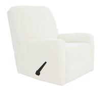Easy-Going Funda elástica para sofá reclinable, 4 Piezas, Protector de Muebles, Suave, Parte Inferior elástica, Tela Jacquard de Elastano a Cuadros pequeños (reclinable, Crema)