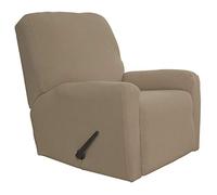 Easy-Going Funda elástica para sofá reclinable, 4 Piezas, Protector de Muebles, Suave, Parte Inferior elástica, Tela Jacquard de Elastano para niños, Cuadros pequeños (reclinable, Natural)