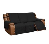 Easy-Going Funda Reversible para sillón reclinable, Funda de sofá Dividida para Cada Asiento, Protector de Muebles con Correas elásticas para niños, Perros, Mascotas (3 Asientos, Negro/Beis)