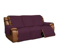 Easy-Going Funda Reversible para sillón reclinable, Funda de sofá Dividida para Cada Asiento, Protector de Muebles con Correas elásticas para niños, Perros, Mascotas (3 Asientos, borgoña/Beis)