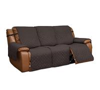 Easy-Going Funda Reversible para sillón reclinable, Funda de sofá Dividida para Cada Asiento, Protector de Muebles con Correas elásticas para niños, Perros, Mascotas (3 Asientos, Chocolate/Beis)