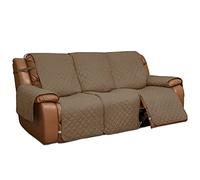 Easy-Going Funda Reversible para sillón reclinable, Funda de sofá Dividida para Cada Asiento, Protector de Muebles con Correas elásticas para niños, Perros, Mascotas (3 Asientos, Camello/Marfil)