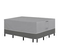 Easy-Going Patio Furniture Cover 110"x84" Rectangle Outdoor Table and Chair Set Covers Waterproof UV Resistant Outdoor Sectional Sofa Set Covers, Gray/Dark Gray