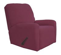 Easy-Going Recliner Stretch Sofa Slipcover Sofa Cover 4-Pieces Furniture Protector Couch Soft with Elastic Bottom Polyester Spandex Jacquard Fabric Small Checks(Recliner, Ash Rose) Large