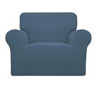 Easy-Going Stretch Chair Sofa Slipcover 1-Piece Couch Sofa Cover Furniture Protector Soft with Elastic Bottom for Kids, Pet. Spandex Jacquard Fabric Small Checks (Chair, Bluestone)