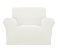 Easy-Going Stretch Chair Sofa Slipcover 1-Piece Couch Sofa Cover Furniture Protector Soft with Elastic Bottom for Kids, Pet. Spandex Jacquard Fabric Small Checks (Chair, Cream)