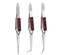 Easy Grip Tweezers, 3X Tweezers Set, Precision Tweezers Set, Tweezer for Electronics, Stainless Tweezer Set, 3X Stainless Steel Electronics Tweezer with Fiber Grip for Soldering