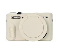 Easy Hood Funda G7X2 para cámara Canon G7 X Mark II, funda protectora de silicona suave con cubierta de lente extraíble para cámara réflex digital Powershot G7X Mark II, color beige, beige, Funda para