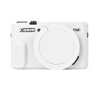 Easy Hood Funda para cámara Canon G7 X Mark II, funda protectora de silicona suave con cubierta de lente extraíble para cámara réflex digital Powershot G7X Mark II, color blanco, White, Elegante