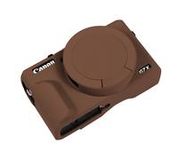 Easy Hood Funda para Cámara Canon G7 X Mark III,Funda de Silicona,Braun | con Cubierta de Lente Extraíble,Antiarañazos,Ligera,Funda de Silicona Suave