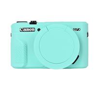 Easy Hood Funda para cámara Canon PowerShot G7X Mark II, ligera y suave, funda de viaje para cámara G7X2, color azul claro, Azul con tapa de lente, Funda para cámara