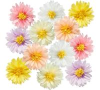 Easy Joy 12 Pompones de Flores de Papel, Decoración de Margaritas en Tonos Pastel, Decoración Estética para Habitación, Flores de Papel de Seda para Colgar, Fiesta en el Jardín, Cumpleaños de Niña
