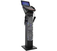 Easy Karaoke Bluetooth Karaoke Sistema de Karaoke con Pedestal de Altavoces - Sistema CDG Profesional con 6 Altavoces, Luces LED Disco, Pantalla TFT Color de 7 Pulgadas + 2 Micrófonos