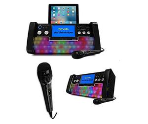 Easy Karaoke EKS780-BT Bluetooth CD+CDG Karaoke Disco Party Machine con Altavoz, 1 micrófono, Luces LED de Discoteca y Pantalla TFT a Color de 7 Pulgadas