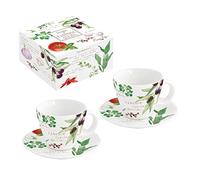Easy Life Caja de 2 tazas de café de 12 cl, de porcelana