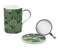 Easy Life - Caja de tejedor 35 CL de porcelana con filtro de acero inoxidable con tapa de manía New