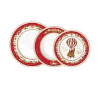 Easy Life Christmas Memories - Juego de vajilla de porcelana, juego de 18 piezas