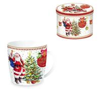 Easy Life Christmas Memories - Taza de 350 ml con caja de lata de Papá Noel