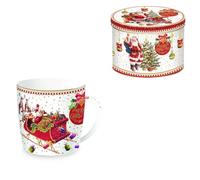 Easy Life Christmas Memories Taza MUG 350 ml con caja de lata de Papá Noel Trineo