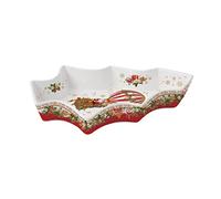Easy life - easy life piatto a forma di abete in porcellana fine china cm. 28,5x21,5 in scatola regalo r1095#chab