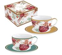 Easy Life Estuche de 2 tazas de café de 11 cl, de porcelana Autumn Symphony