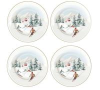 Easy Life Estuche de 4 asientos de postre de 19 cm de diámetro en porcelana chalet