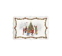 EASY LIFE Estuche plano rectangular de 40 x 25,5 cm, de porcelana Christmas Rouund Dance