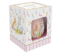 Easy Life Huevo de Pascua colgante de cerámica-dolomita "Feliz Pascua" D4,5xH6,5 cm 6 variantes (1ud) ROSA
