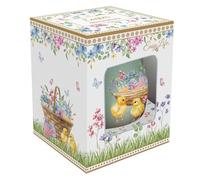 Easy Life Huevo de Pascua colgante de cerámica "Flor de primavera" D4,5xH6,5 cm 6 variantes (1ud) VERDE