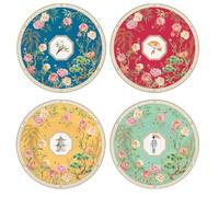EASY LIFE Jardins d'Orient - Juego de 4 platos de postre en caja de regalo, 19 cm, porcelana