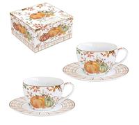 Easy Life - Juego de 2 tazas de café (11 cl, de porcelana, Harvest)