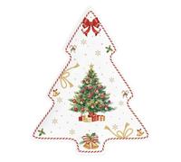 Easy Life Piatto natalizio abete in porcellana "Christmas Tale" 20.5x25.5 cm