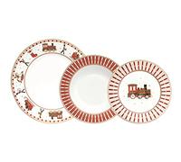 EASY LIFE Servicio 18 platos navideños "POLAR EXPRESS" en porcelana Ø 26,5xØ21,5x19