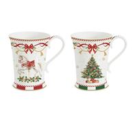 Easy Life Set 2 Tazze Mug natalizie in porcellana "Christmas Tale" 300 ml