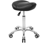 EASY LIFE Taburete hidráulico ajustable con ruedas para oficina, hogar, salón, spa, estudio (negro)