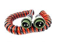 Easy Link Cable en espiral de NATO, 24 V, 2 pines, 2 x 35 mm2, 4 m, aplicación para camiones.