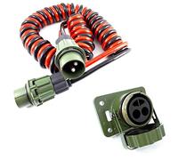 Easy Link Cable en espiral Nato de 24 V, 2 pines, 2 x 35 mm2, 4 m y conector OTAN, aplicación para camiones.