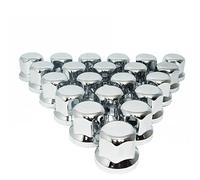 Easy Link Tapacubos para tuercas de ruedas, 80 x 33 mm, cromados, de plástico, SW33, cortos, para camión