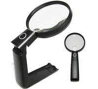EasY Magnifier Lupa de Mesa para Leer Libros con Luz LED 2.0X/4.0X Trabajo; Lupas Lectura de Gran Aumento Profesional; Lupa de Mano Niños iluminada; Regalos para Personas Mayores