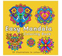 Easy Mandala Coloring Book for Adults: Bold and Simple Designs for Relaxation and Stress Relief: Large Print Floral, Geometric, Nature, and Boho Mandalas with Thick Lines and Easy Coloring Spaces