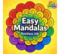 Easy Mandalas #1 | 50 Simple and Fun Coloring Designs for Kids, Beginners, and Adults - Large Mandala Patterns Easy to Color